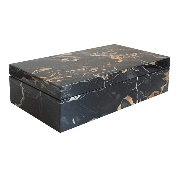 Custom high-grade watch gift box marbling MDF wood piano paint two slots watch box double wrist watch gift display packaging box