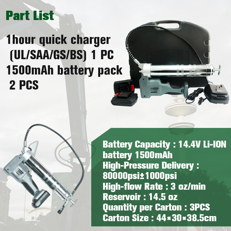 BATTERY GREASE GUN SM930X 14.4V CORDLESS GREASE GUN ONE HOUR QUICK CHARGER