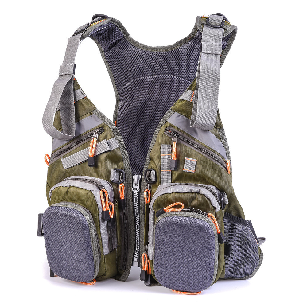 Factory customized spot stream fishing vest+life jacket+backpack multifunctional life jacket flying fishing vest