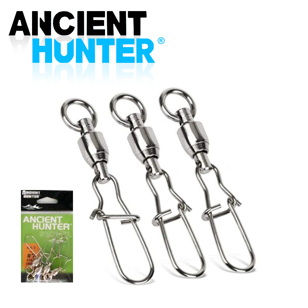 Ancient Hunter Fishing Swivels Connector Interlock Snap Strong Ball Bearing Rolling Swivel Link jig lure