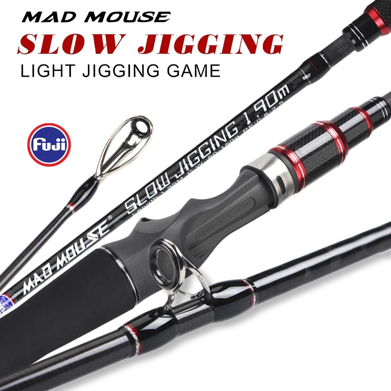 MAD MOUSE Slow Jigging Rod Japan Full Fuji Parts 1.9M PE 0.8-2.8# Lure 60-150G Shipping/casting Boat Ocean Fishing Rod