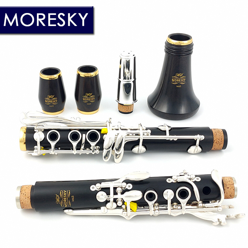 MORESKY Clarinet Bb Clarinet Wood ebony Clarinet 17 Keys Grenadilla Sib Klarnet M63(OEM)