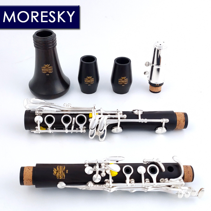 MORESKY Clarinet Bb Clarinet Wood ebony Clarinet 17 Keys Grenadilla Sib Klarnet M6(OEM)