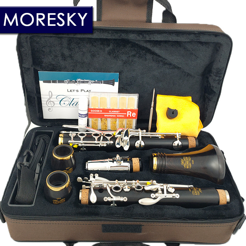 MORESKY Clarinet Bb Clarinet Wood ebony Clarinet 17 Keys Grenadilla Sib Klarnet M63(OEM)