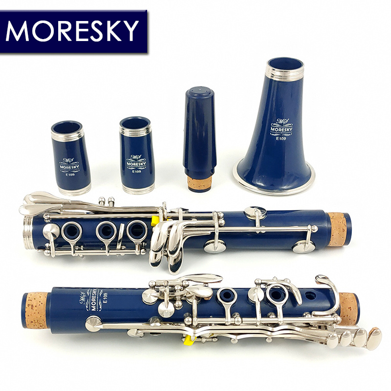 MORESKY Bb Clarinet 17 Keys Sib Klarnet Navy blue Clarinete With Case E109