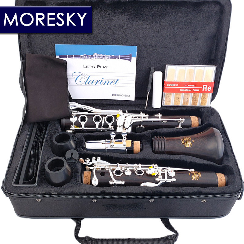 MORESKY Clarinet Bb Clarinet Wood ebony Clarinet 17 Keys Grenadilla Sib Klarnet M6(OEM)