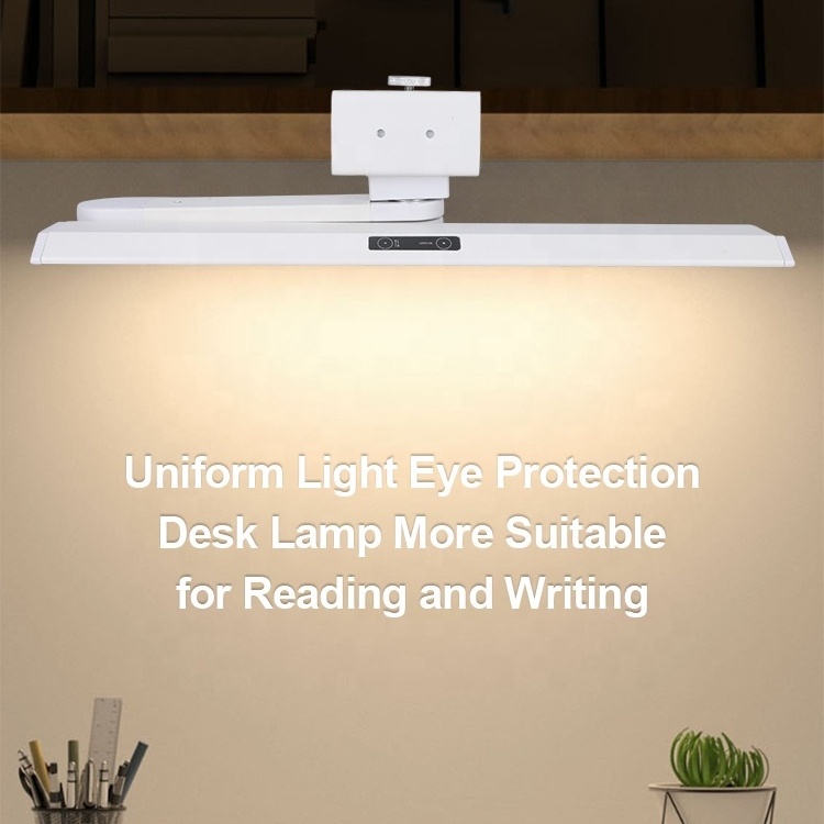 Modern LED Sensor Table Light Wireless Charging Touch Sensing Dimming Adjustment Office Study Eye-Care Swing Arm Desk Lamp