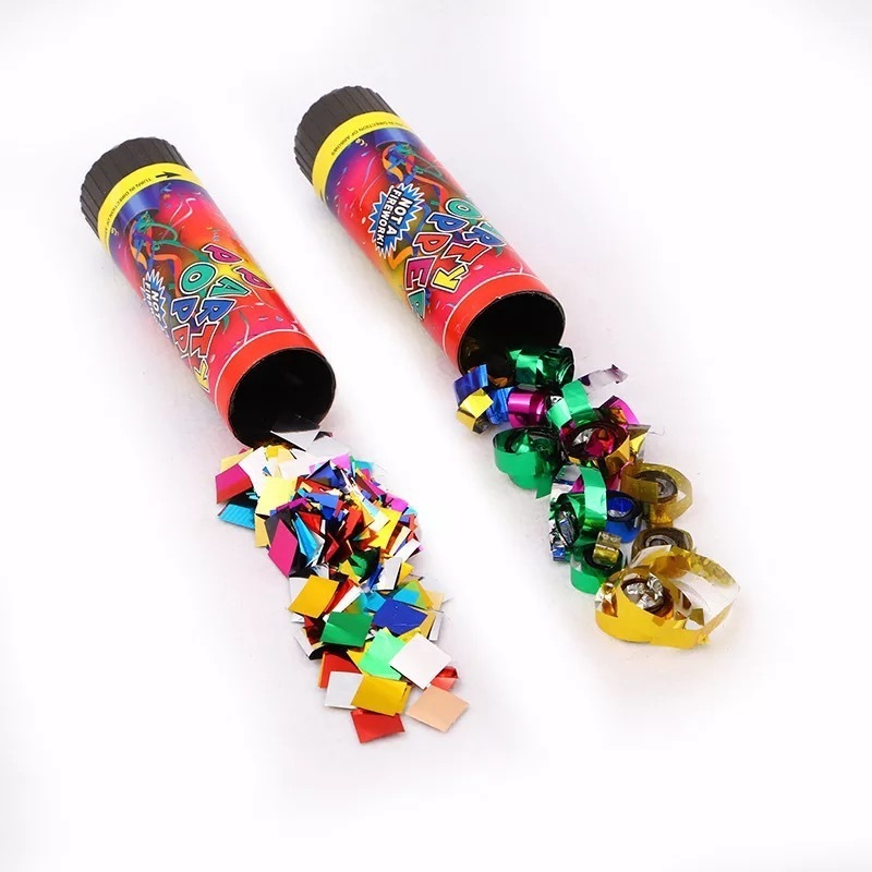 Wholesale Christmas Birthday Wedding Props Popper Handheld Spring 20cm Gift Cannon Party atmosphere props colorful confetti