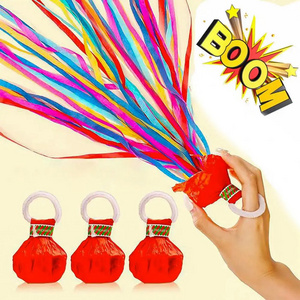 Birthday Wedding Party Supplies Props Hand Throw Streamers Poppers Ribbon Confetti No Mess Paper Throw Streamers