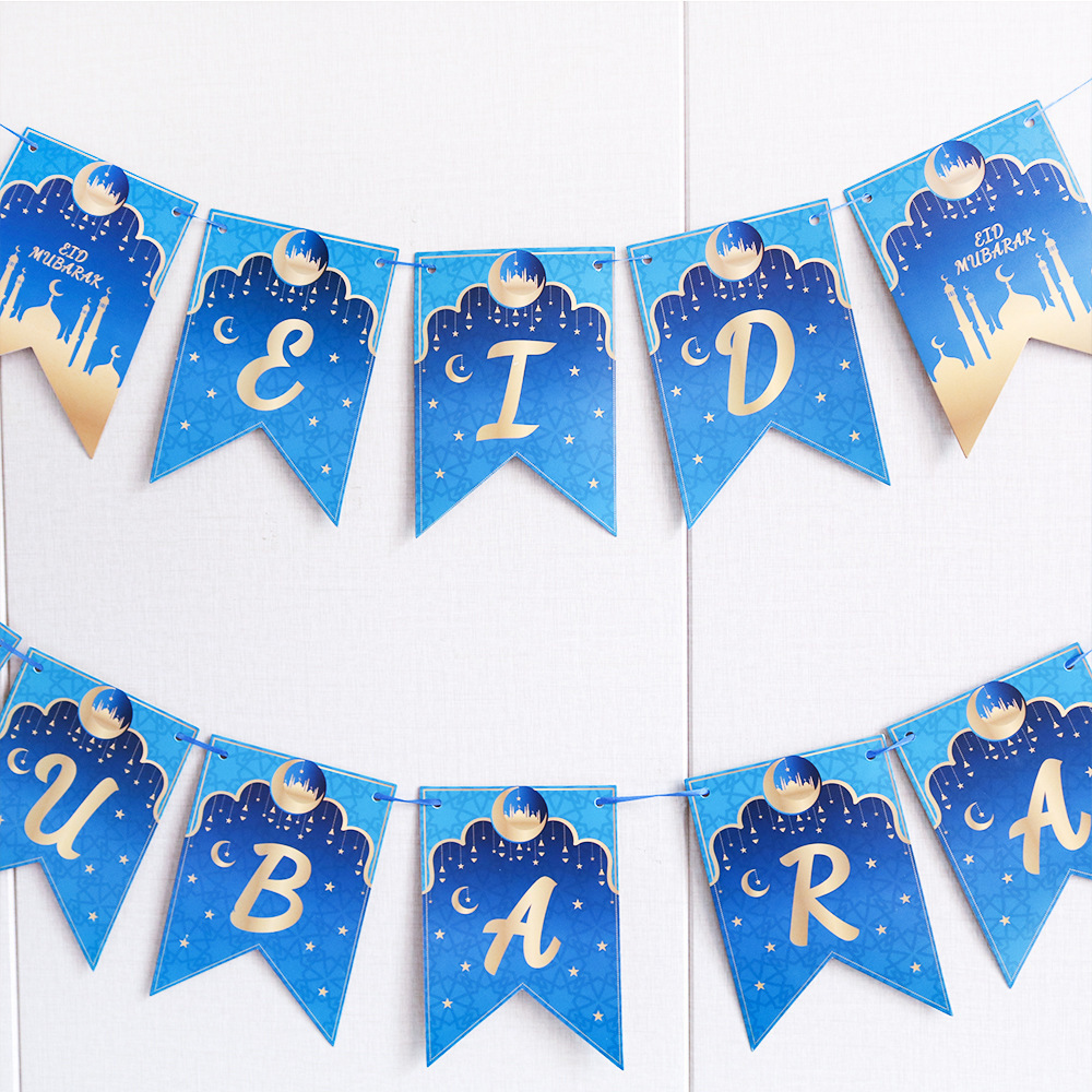 Ramadan Mubarak Kareem Muslim Eid Party Decorations 2023 Decoration Ramadan Star Moon Garlands Hanging Swirls Eid Mubarak Banner