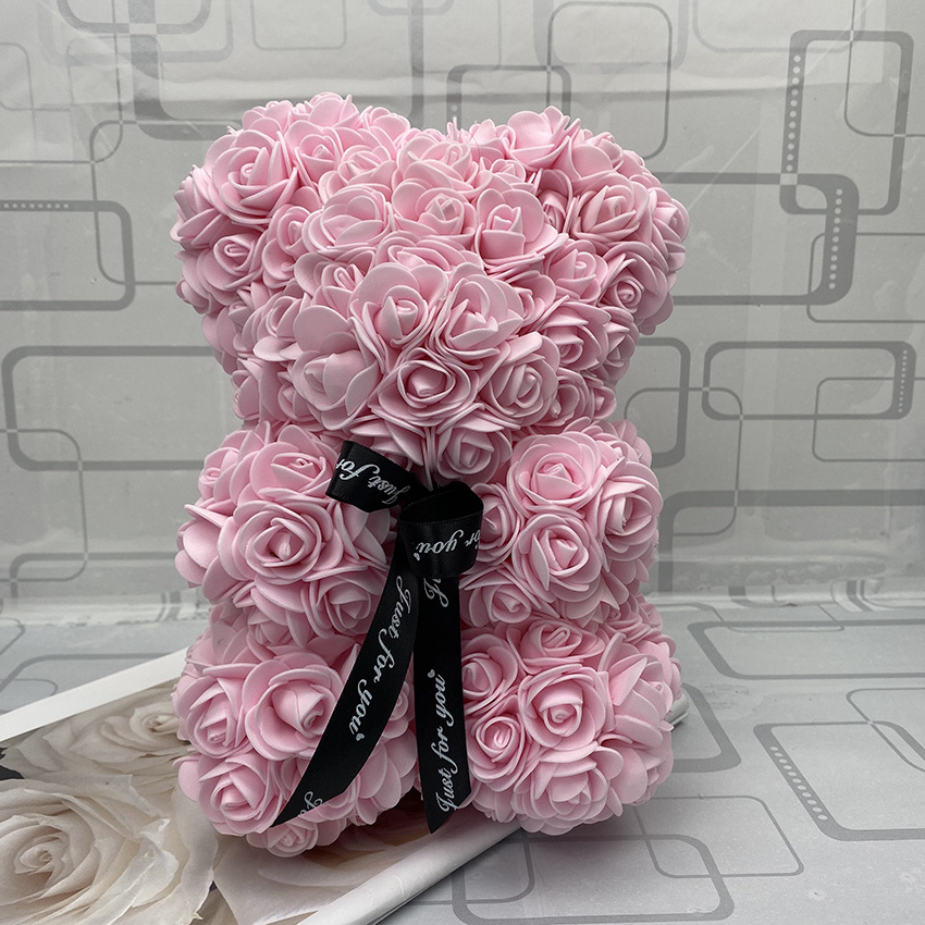 2024 LED Crochet Flowers Bear Bouquet Handmade Knitted Bouquet With Fairy String Lights For Mother's Day Valentine's Day Gift