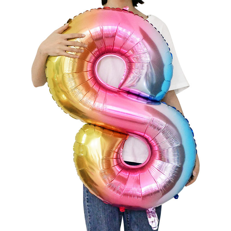 Hot Selling Baby Shower Happy Birthday Party Decorations 40inch Digital Foil Balloons Air Helium Number Balloon