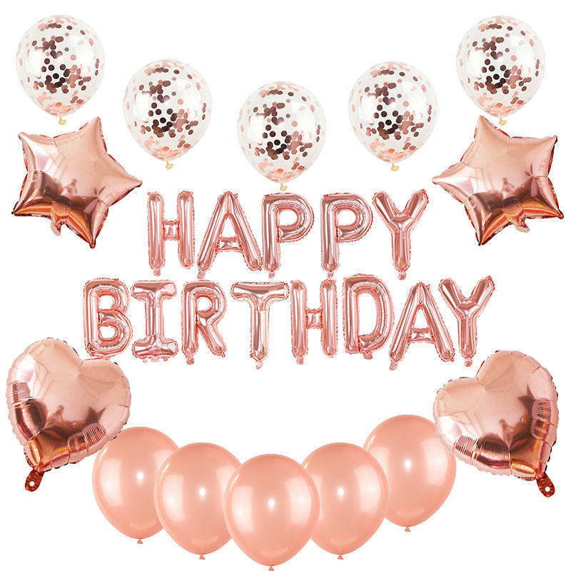 Baby Shower Party Decoration Supplies Rose Gold Wedding Birthday Balloon Happy Birthday Letters Aluminum Foil Balloon suit