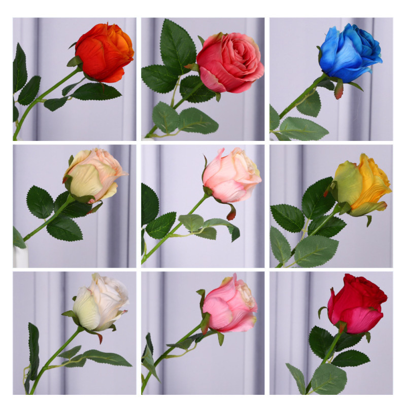 Party Decoration Fake Flowers Wedding Bouquet Christmas Decor 8pcs/lots Artificial Rose Flowers Silk Rose Flower