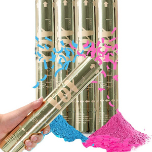 Wholesale Gender Reveal Confetti Powder Cannon Gender Reveal Party Supplies Popper- Smoke Powder & Confetti Sticks Cannons