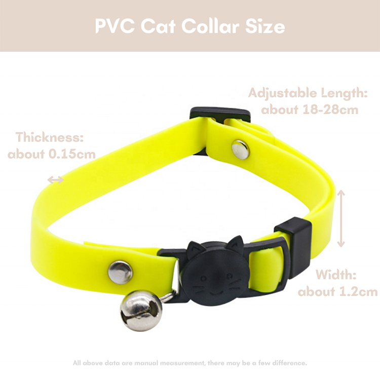 Personalized Waterproof Pvc Cat Collar Adjustable Quick Released Pet Kitten Collar