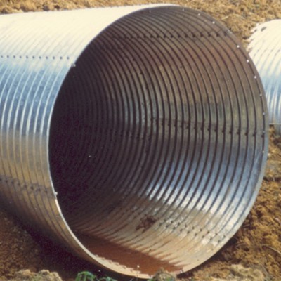 Galvanized corrugated steel culvert pipe used for underground draining off water