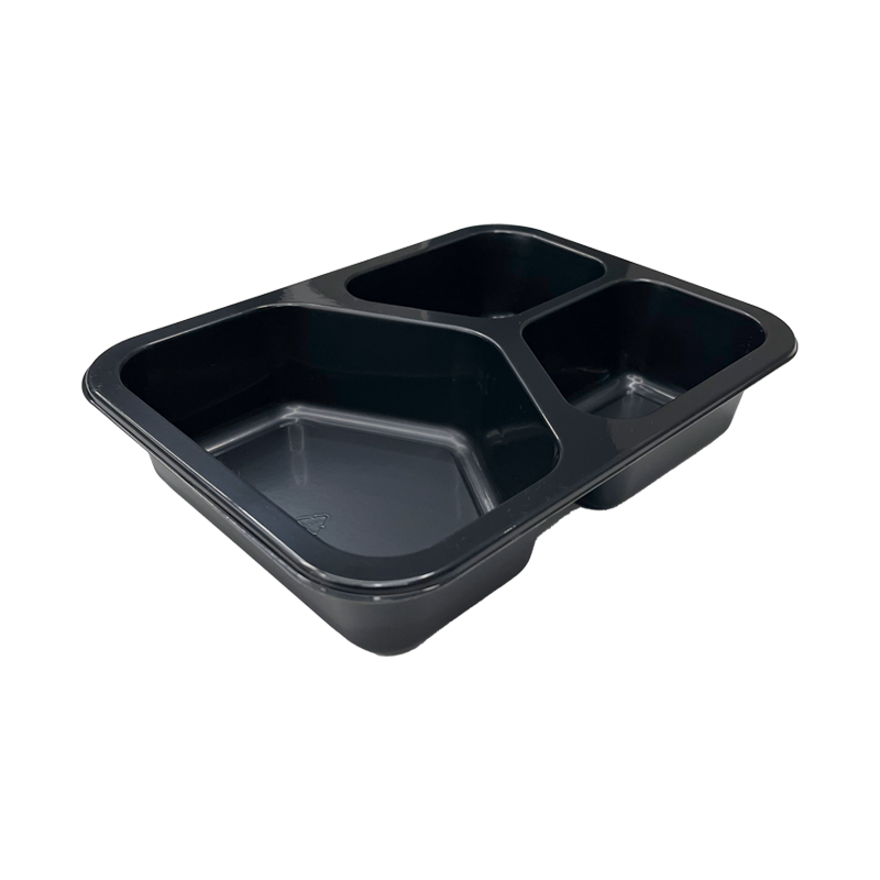 China Ready Meal CPET Tray 3 Compartment Plastic CPET Food Tray Ovenable Microwavable