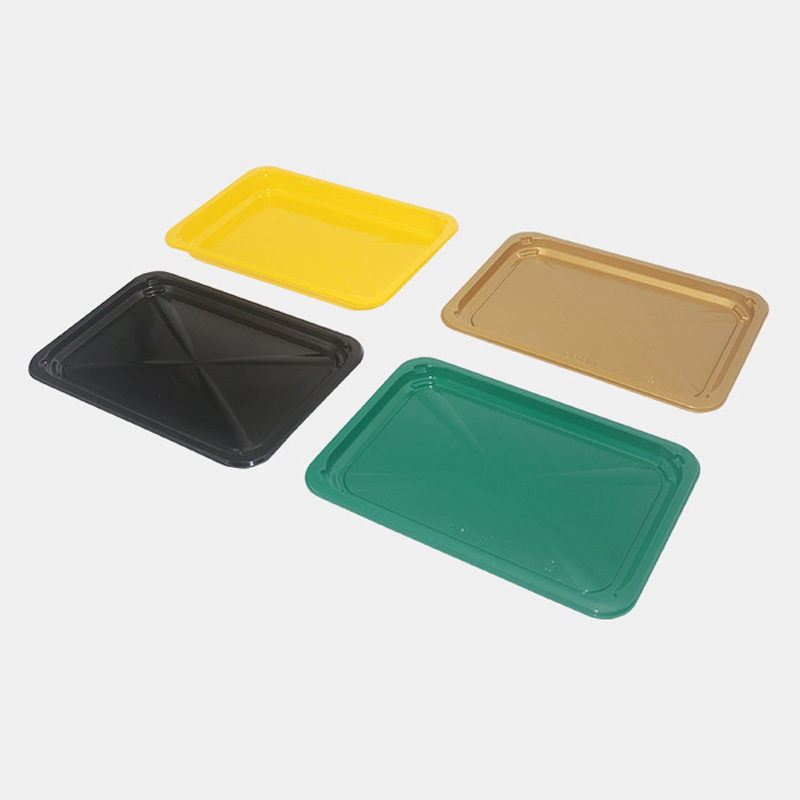 Factory Price Rectangular Food Packaging Box Black PP Sealable Tray Wholesale Plastic PP Tray For Seafood Or Fruit