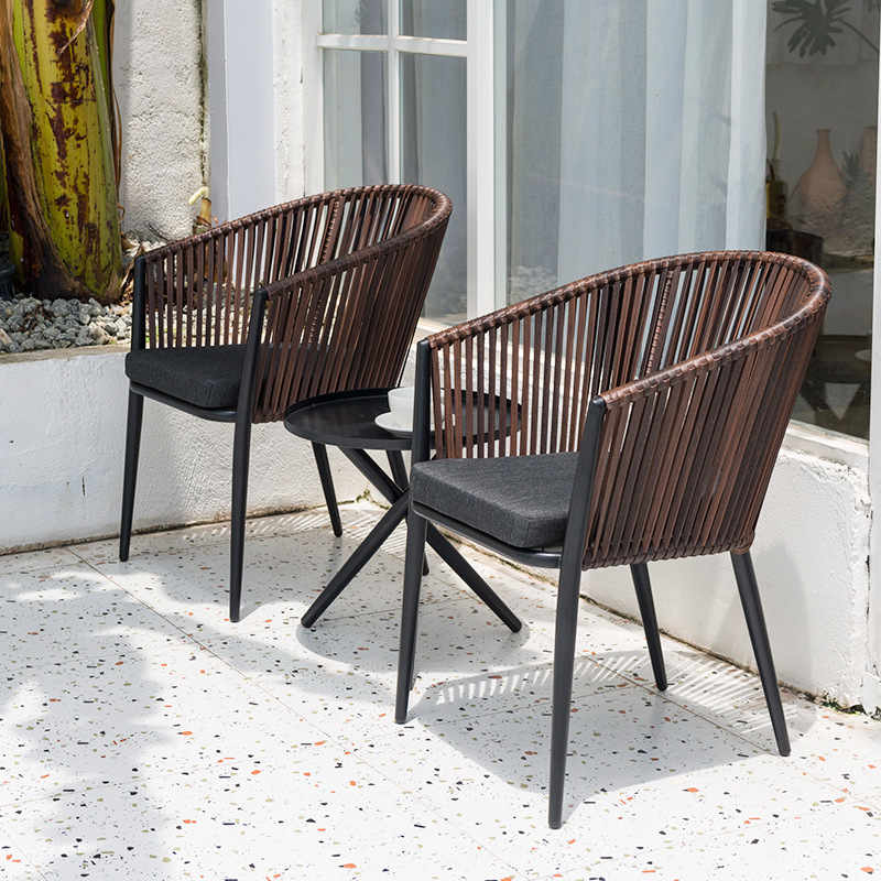 Contemporary Design All Weather Pe Rattan Woven Outdoor Patio Garden Seat