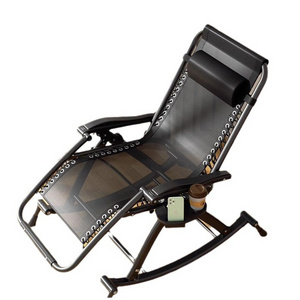 Folding Bamboo Recliner Chair Balcony Home Leisure Lazy Sun Lounger Lunch Break Elderly Easy Back Adjustable Recliner