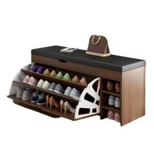 Luxury Modern Wooden Home Entrance Furniture Organizer Storage Tipping Bucket Thin Shoes Rack Cabinet