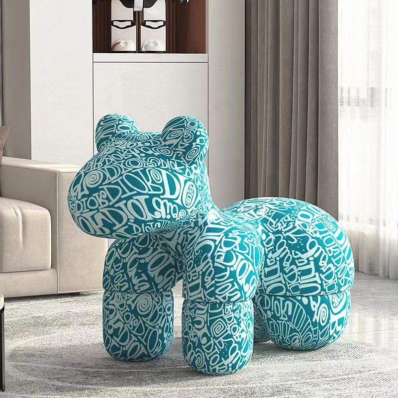 Design Personalized Seat  Hotel Living Room Pony Chair Animal Modeling Stool Seat Puppy Chair  Pony Chair