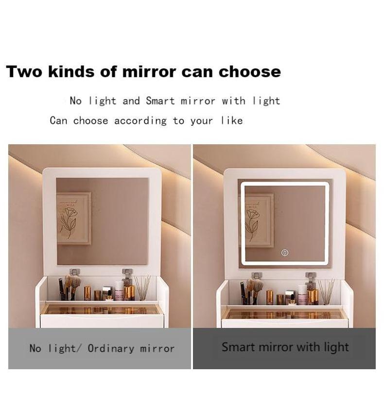 Modern Drawers Storage Bedroom Furniture Nordic Small Dressing Table with Mirror and Stool