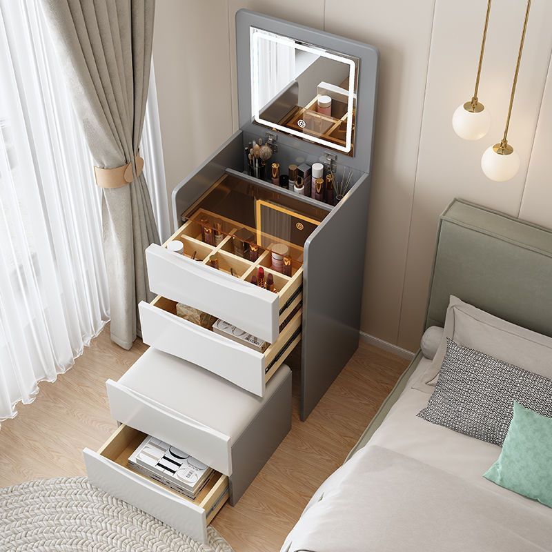 Modern Drawers Storage Bedroom Furniture Nordic Small Dressing Table with Mirror and Stool