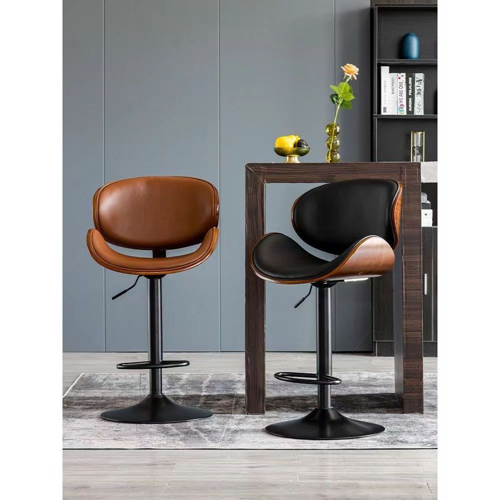 Modern luxury leather counter height rotating high stool suitable for bars, kitchens, and restaurants