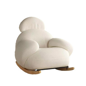 Big white rocking chair net red living room cream wind adult recliner balcony bedroom leisure single sofa lazy rocking chair