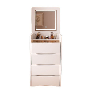 Modern Drawers Storage Bedroom Furniture Nordic Small Dressing Table with Mirror and Stool