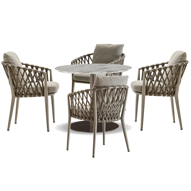 Terrace Outdoor Restaurant Patio Garden Set Furniture Rope Woven Outdoor Dining Chair Patio Rope Chair Furniture