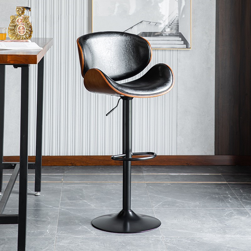 Modern luxury leather counter height rotating high stool suitable for bars, kitchens, and restaurants