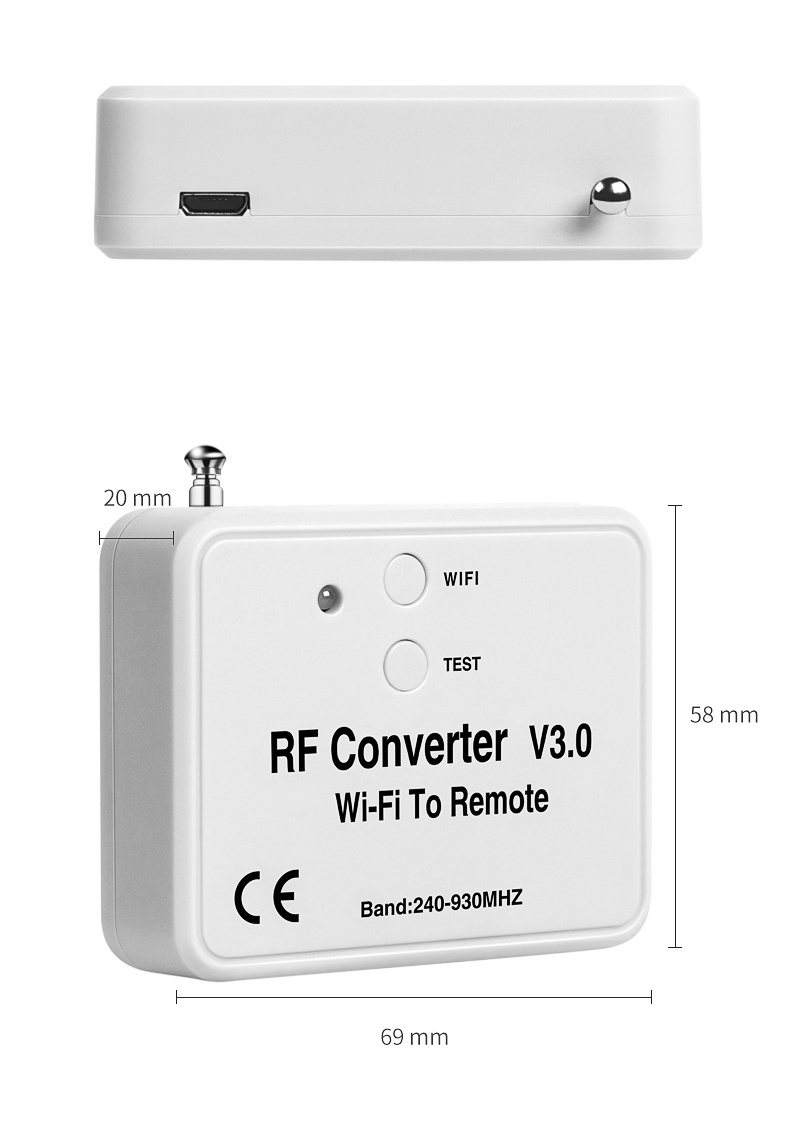 YET6956-V3.0 automation roller shutter gates WiFi To Remote RF Converter Used with switch controller