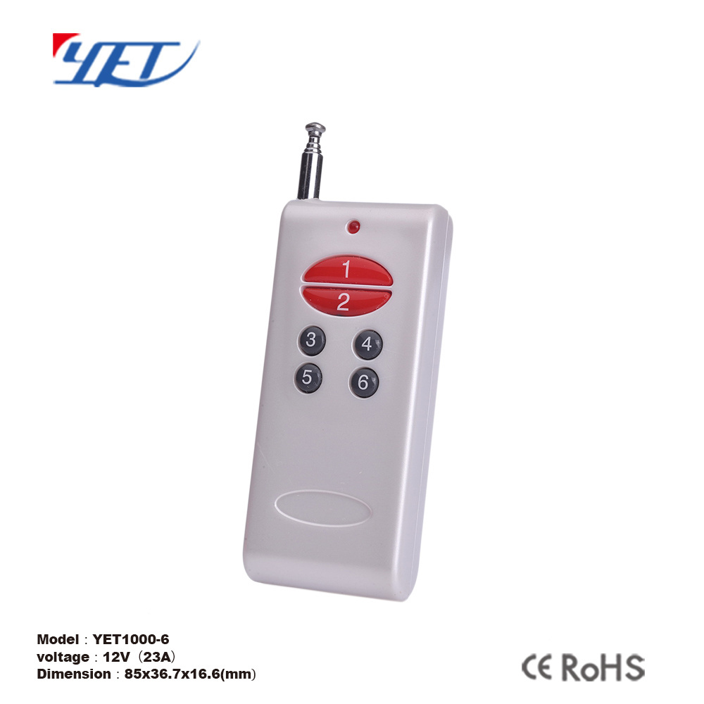 433Mhz rf transmitter 12V 6 channel wireless remote control switch and receiver