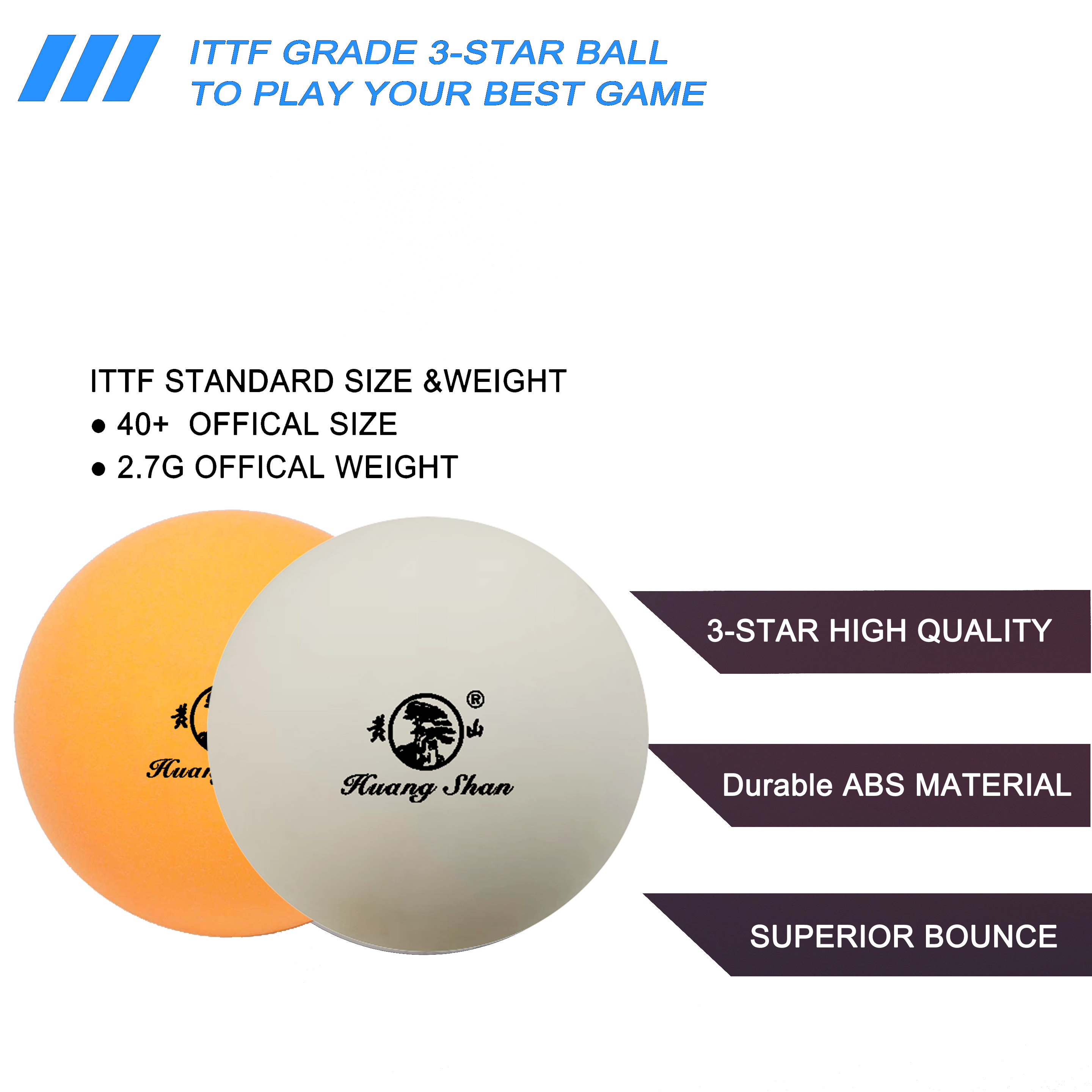 ABS plastic 40 mm+ custom logo print 5 star table tennis ball