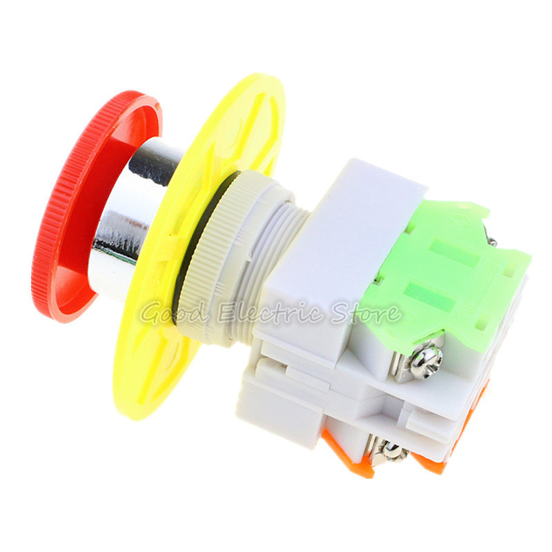 LAY37-11ZS Red Mushroom 1NO 1NC DPST Emergency Stop Push Button Switch AC 660V 10A e-stop switch