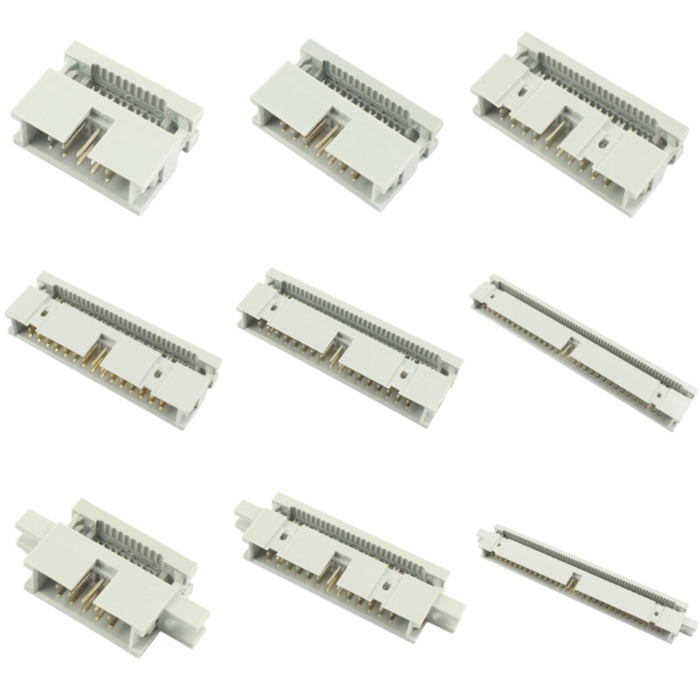 2.54mm 10/14/16/20/26/30/34/40/50/60/64 Pin Male Straight IDC Box Header Connector For 1.27mm Pitch Flat cable