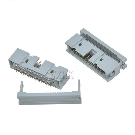 2.54 mm IDC Socket Female 10 14 16 20 26 30 34 40 50 60 64Pin Flat Cable Connector for Box Header Male Gray white