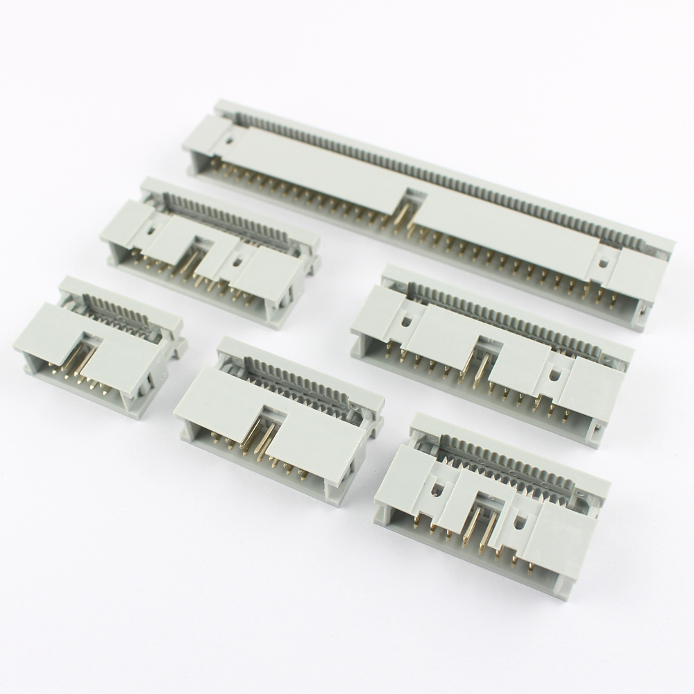 2.54mm 10/14/16/20/26/30/34/40/50/60/64 Pin Male Straight IDC Box Header Connector For 1.27mm Pitch Flat cable