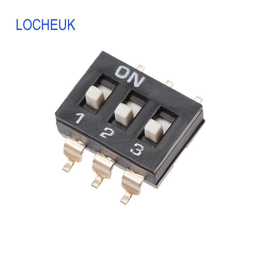 Black SMT SMD DIP Toggle Switch 1-8 Positions 2.54mm Pitch for Circuit Breadboards PCB SMD Type SMD Golden Pin