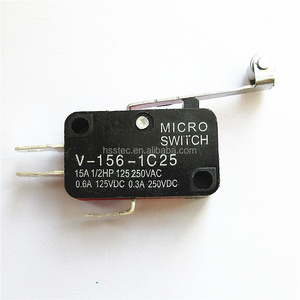 Micro switch with copper wheel V-156-1C25 silver point 15A 250V with copper roller lever 3 foot limit switch