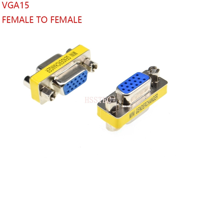 VGA SVGA DB15 15pin FEMALE to FEmale CONNECTOR 15p Mini Gender Changer Adapter