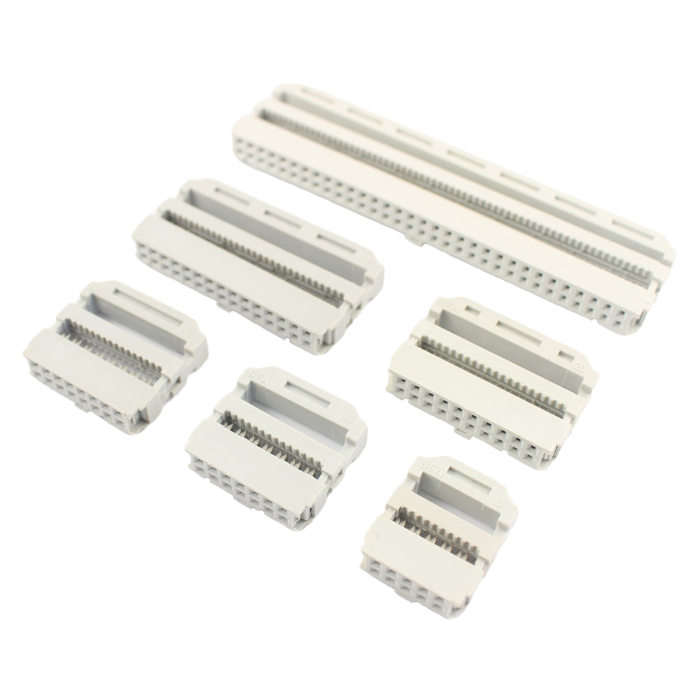 2.54mm FC 10/14/16/20/26/30/34/40/50/64 Pin IDC Female Header Socket Connector For 1.27mm Pitch Flat Cable 10P 14P 16P 20P