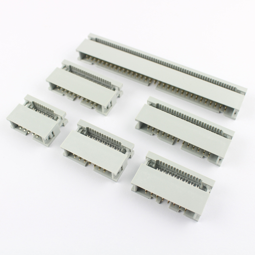 2.54mm 10/14/16/20/26/30/34/40/50/60/64 Pin Male Straight IDC Box Header Connector For 1.27mm Pitch Flat cable