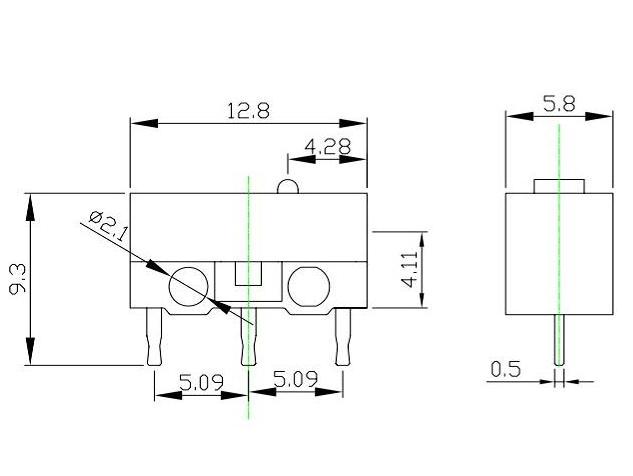 Mouse switch 1A 125VAC rectangular micro switch mouse micro switch