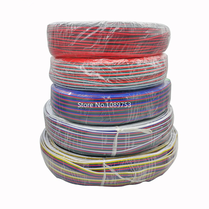 2/3/4/5/6pin Electrical Wire 22 AWG LED Strip Connector Cable For 5050 RGB RGBW RGBWW WS2812 CCT LED Modules