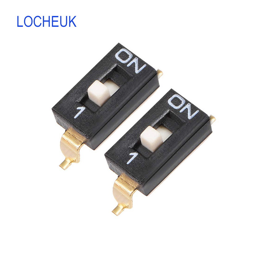 Black SMT SMD DIP Toggle Switch 1-8 Positions 2.54mm Pitch for Circuit Breadboards PCB SMD Type SMD Golden Pin