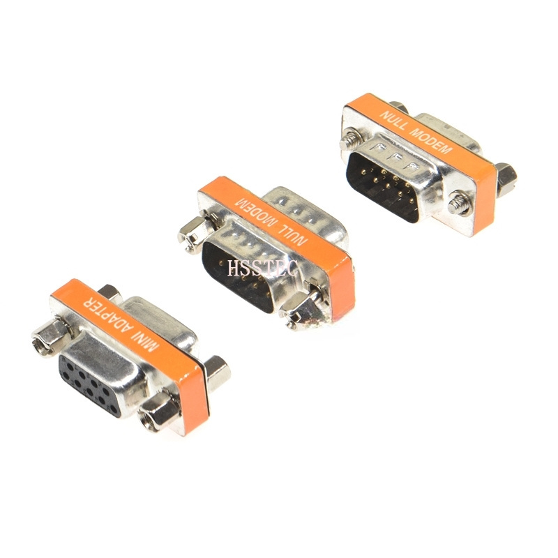 Mini Null Modem DB9 Female Male plug Adapter Gender Changer cross  female to female/male to male RS232 serial Connector